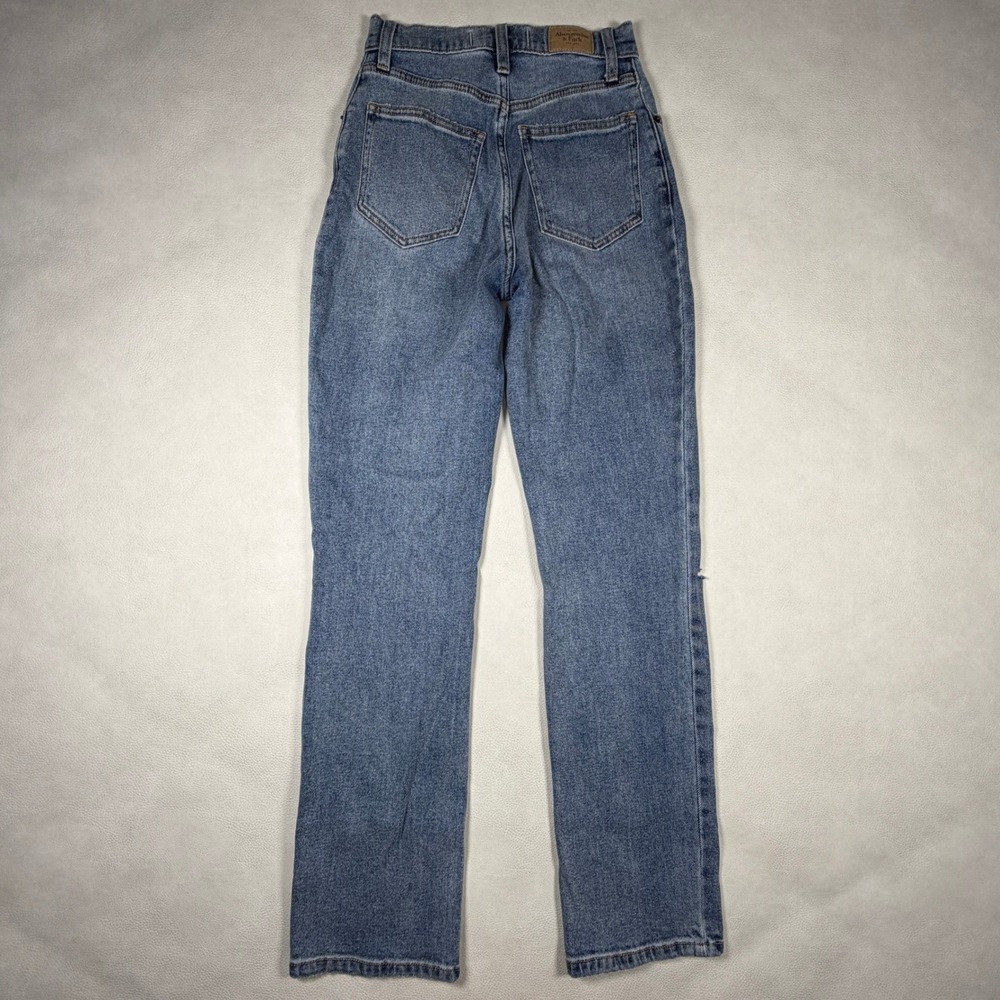 Abercrombie & Fitch 90s Straight Ultra High Rise Curve Love Jeans Blue 24 00R - Picture 9 of 11